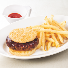 極 ハンバーグ<br>ごはんバーガー<br>細切りポテトセット