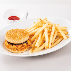 怪獣レモンミンチカツごはんバーガー<br>細切りポテトセット