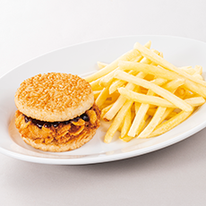 怪獣レモンミンチカツごはんバーガー<br>金のポテト トリュフセット