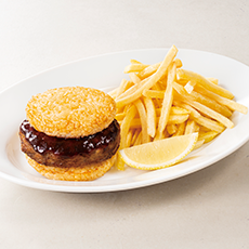 極ハンバーグごはんバーガー<br>金のポテト 松茸ポテトセット