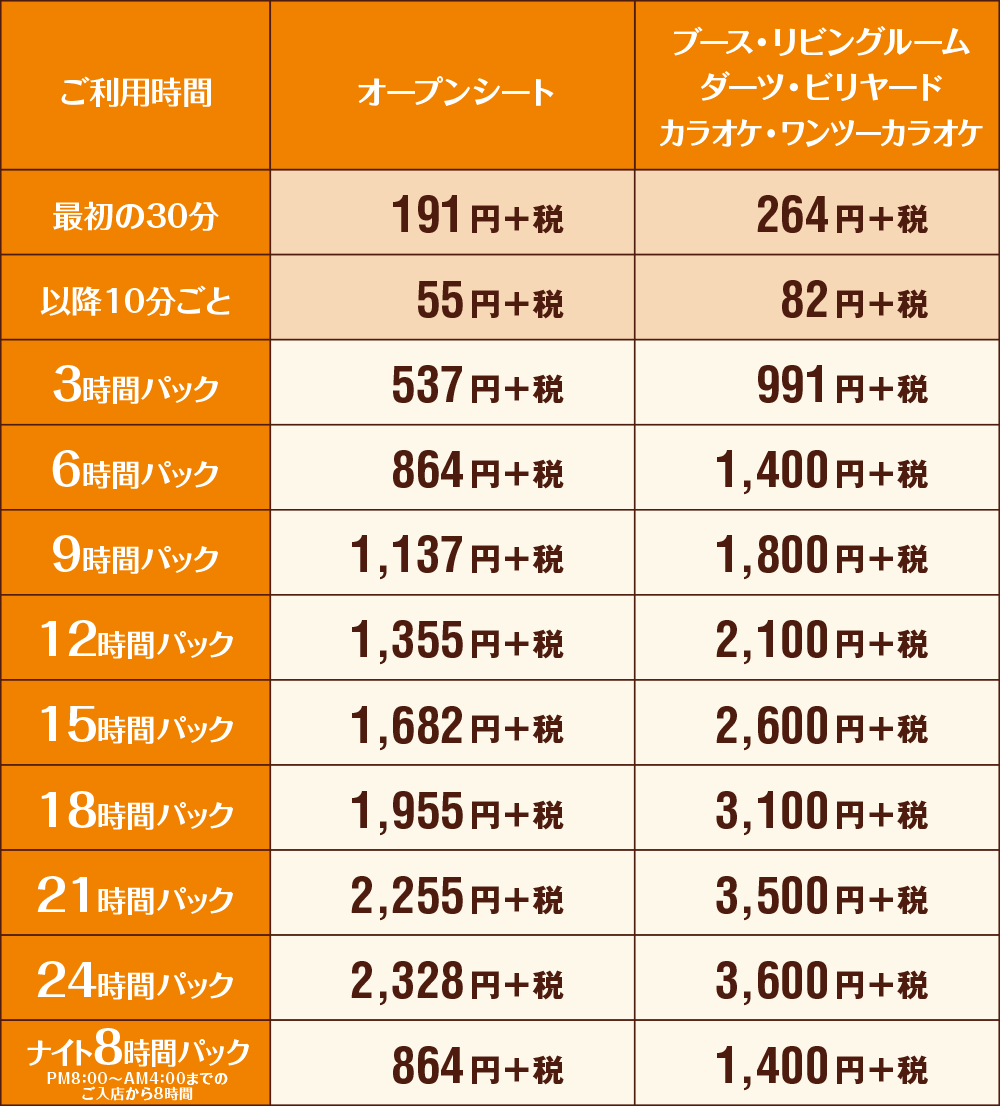 快活club 長浜店のご案内 店舗検索 料金