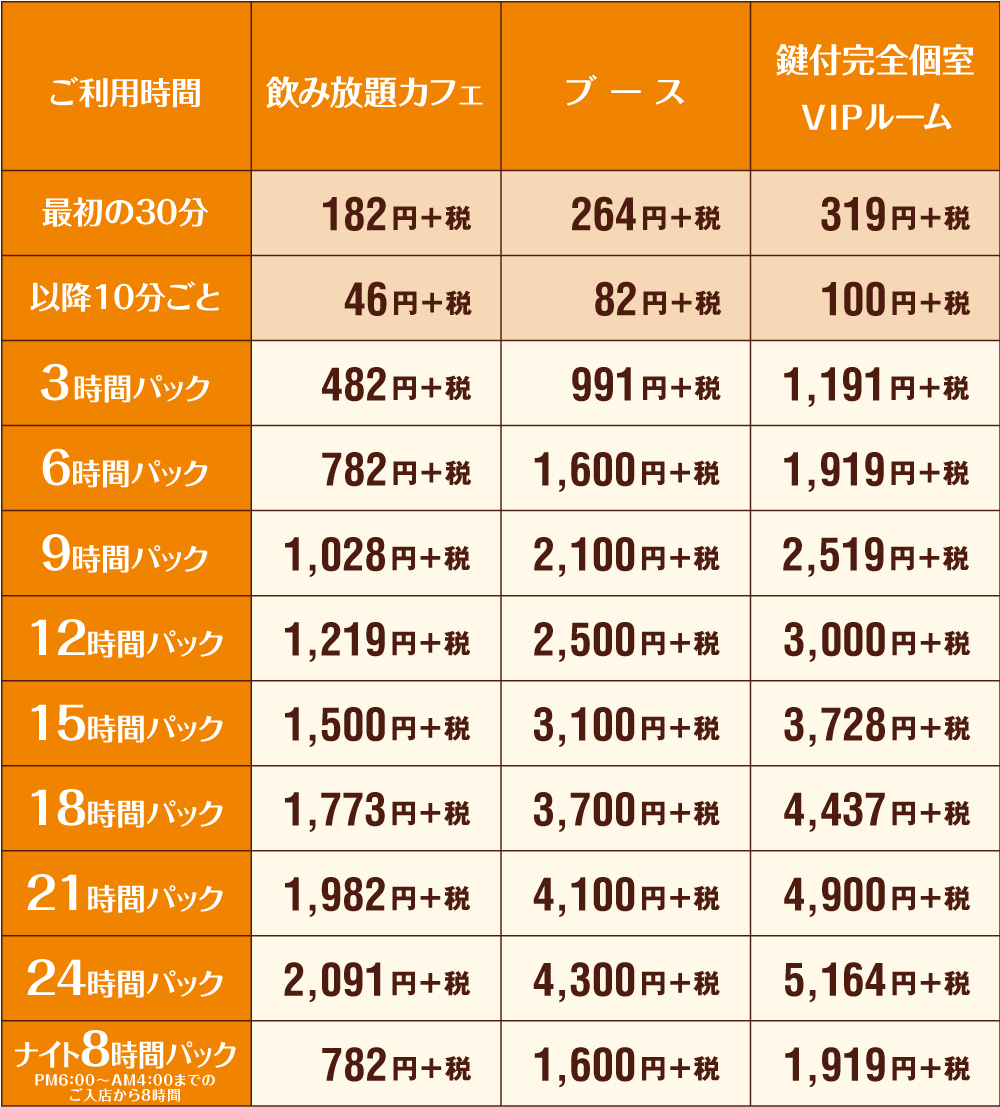 快活club 上田バイパス店のご案内 店舗検索 料金