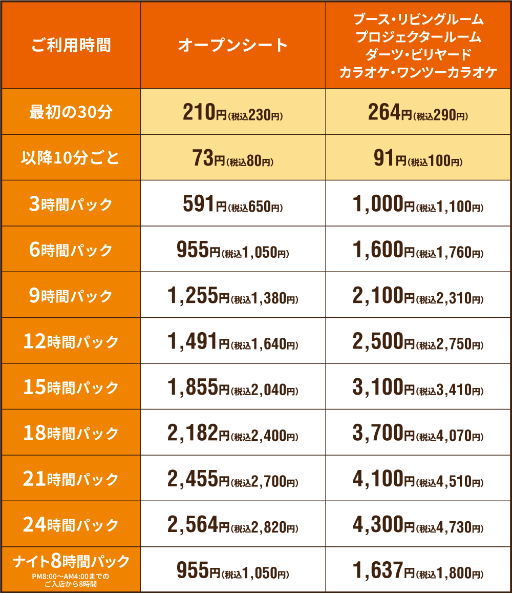 快活club 長久手グリーンロード店のご案内 店舗検索 料金